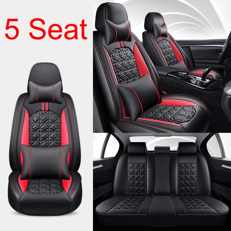 Full Coverage Artificial Leather Universal Car Seat Cover for Golf 4 5 6 BMW F10 F11 G30 Peugeot 207 206 MG4 Car Accessories