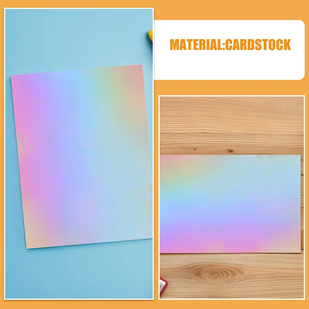 60 قطعة مرآة معدنية البطاقات ورقة قزحي الألوان المجسم احباط ورقة A4 DIY بها بنفسك الحرف بطاقة صنع سجل القصاصات لوازم