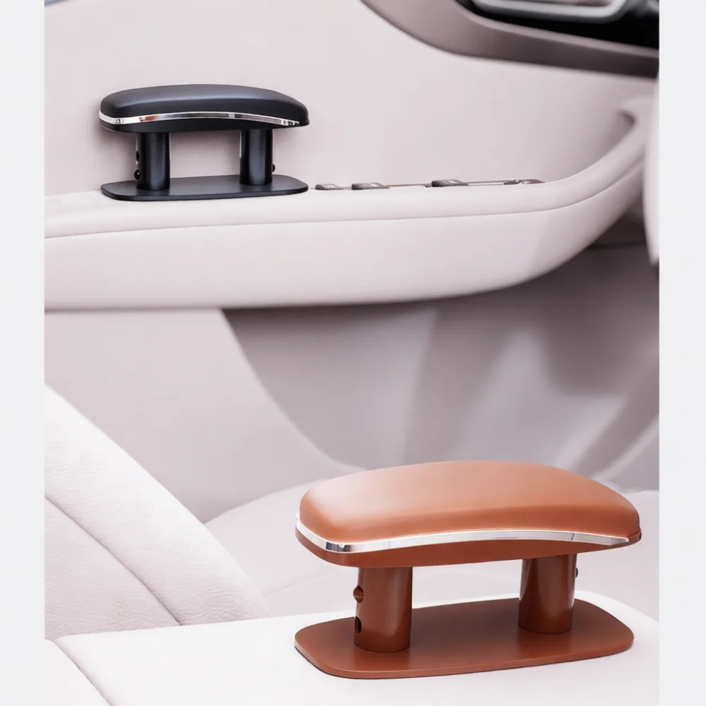 Car Interior Armrest Booster Cushion Adjustable Elbow Support Leather Pad Universal Automotive Center Console Accessory
