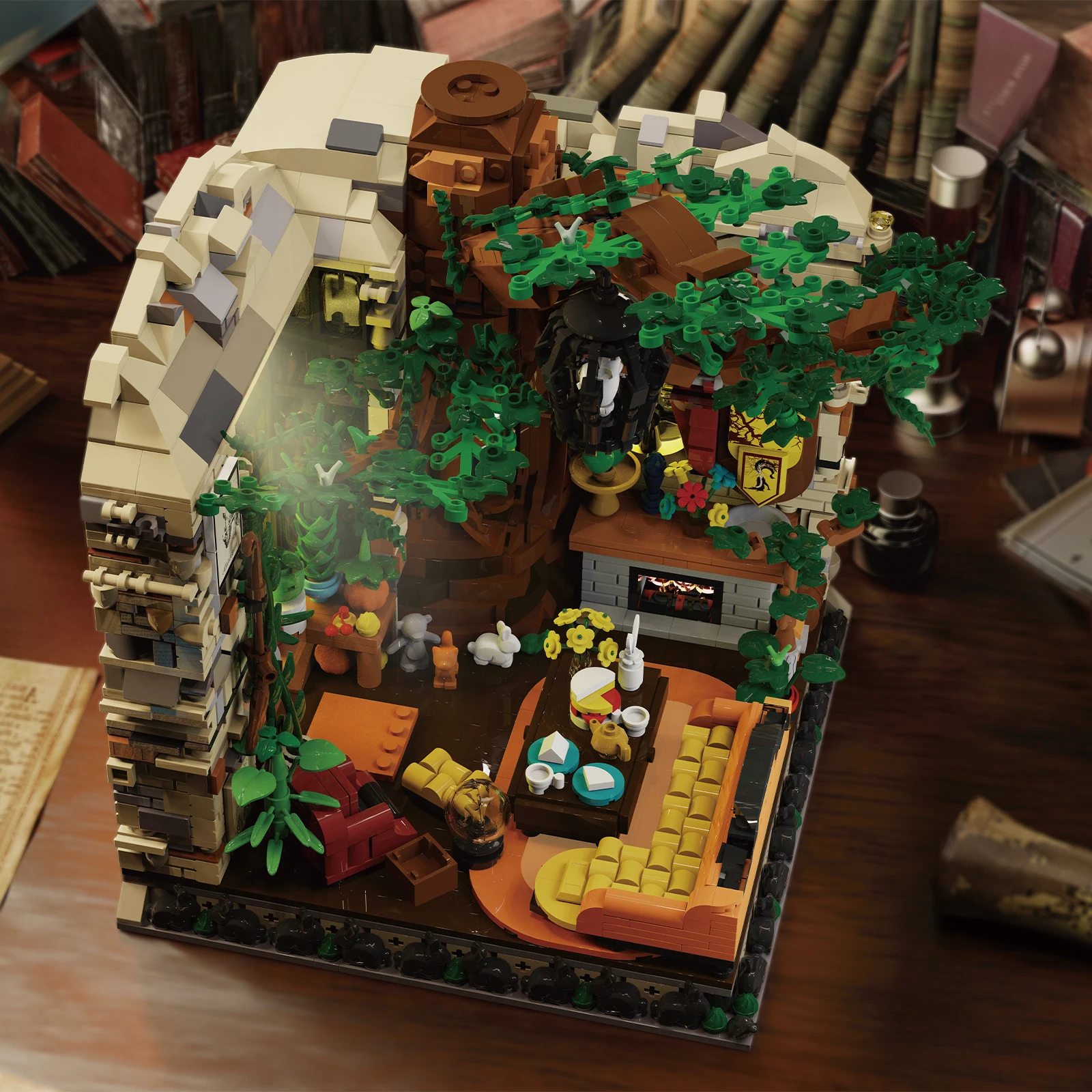 66138 City Street Series bricolage Simulation arbre maison modèle assemblage, blocs de construction de salon public, jouet d'anniversaire pour enfants cadeau