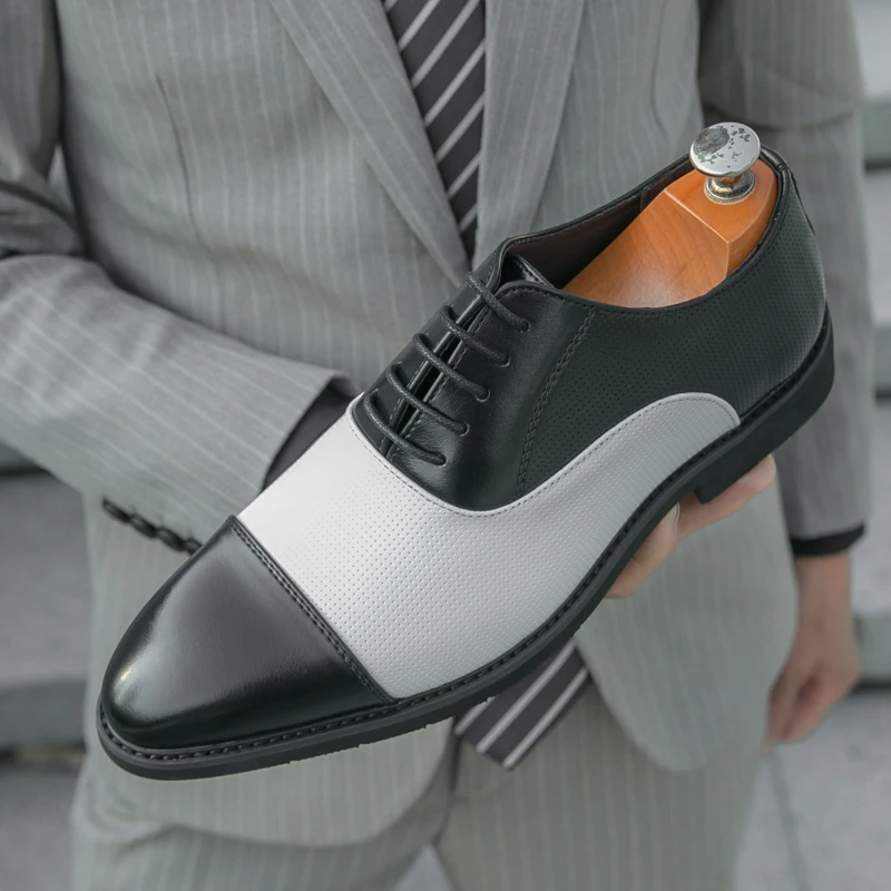 2025 Autunno Nuove scarpe in pelle transfrontaliere per uomo Casual One Step Stepping British Business Formale Set di grandi dimensioni in pelle Sho