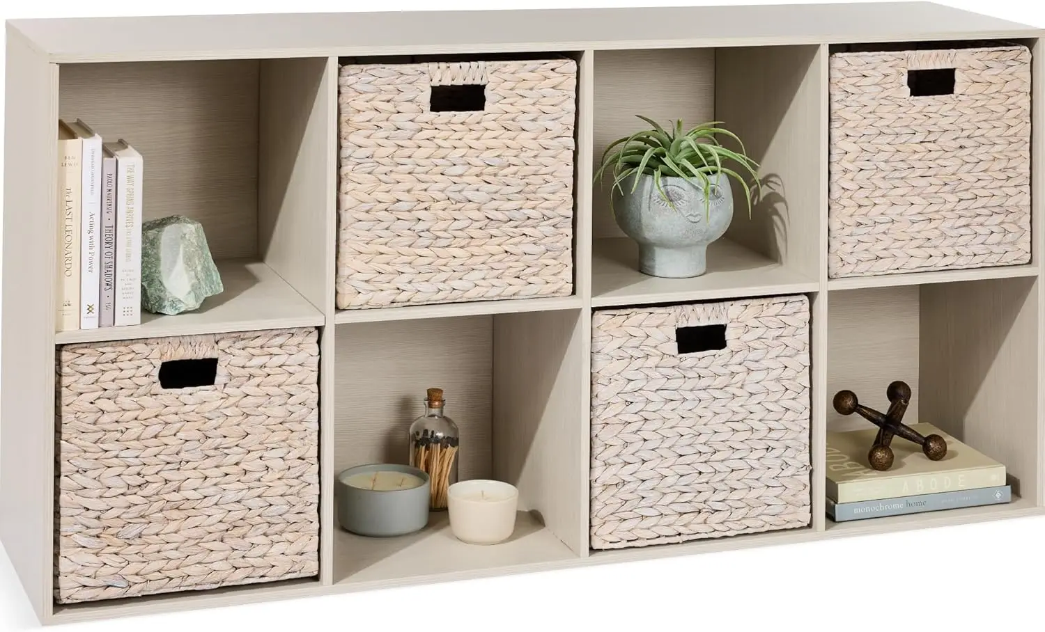 

8-Cube Storage Organizer 11in Shelf Opening Bookcase Display Shelf Customizable w 3 Removable Back Panels u2013 Whitewash