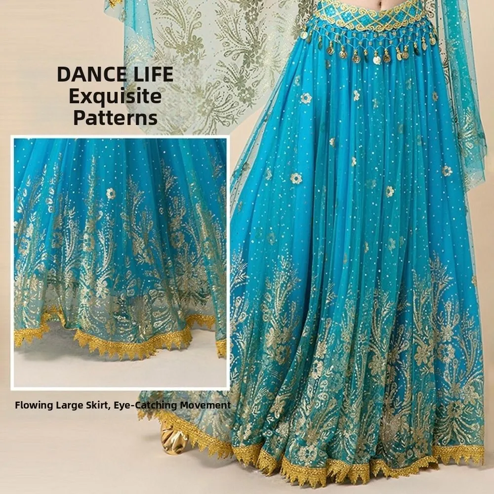 

Large Swing Skirt Belly Dance Costume Dress Dancer Style Fantasy Rave Princess Costume Bollywood Outfit Adult Size