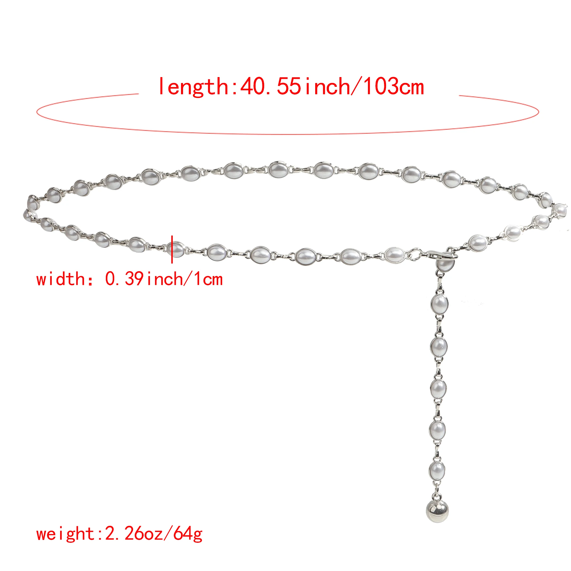 The new pearl waist chain women simple everything with fashion women thin waist chain with dress temperament chain