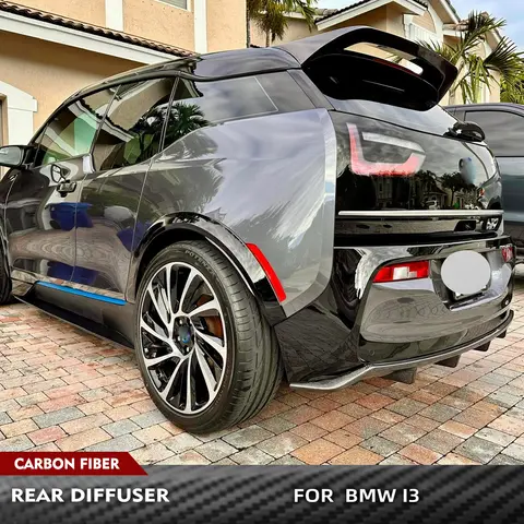 BMW i3 i3s Hatchback 2018-2020 자동차 후면 범퍼 턱 스포일러 앞치마 후면 바디 키트 탄소 섬유/FRP 자동차 후면 범퍼 디퓨저