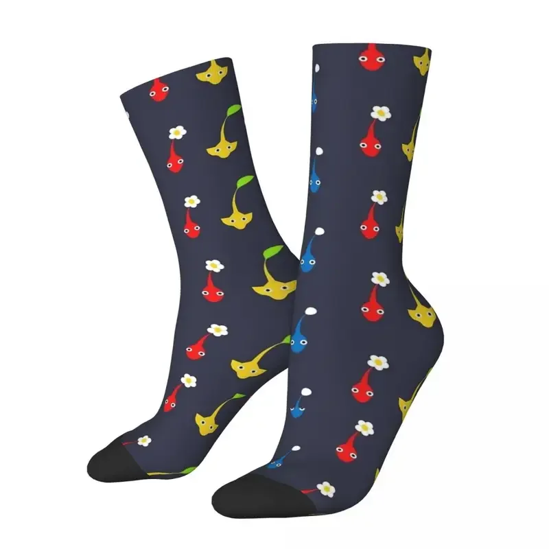 Y2K Winter Warm Crazy Design Unisex Pikmin Characters Breathable Middle Tube Socks