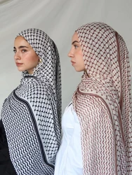 Eid impressão chiffon longo lenço feminino muçulmano hijab modesto oração eid hijabs xale longo djellaba oração vestuário ramadan 2024