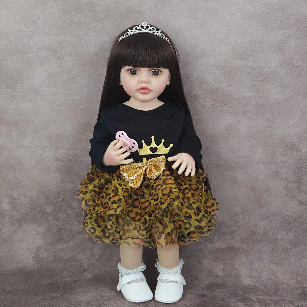 22 Polegada 55cm moda reborn bebê menina boneca lavável companheiro simulação bonecas vestir brinquedo da criança aniversário presente de natal