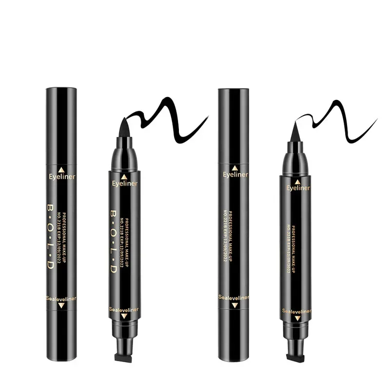 Crayon Eyeliner noir imperméable à double extrémité, outil de maquillage, cosmétiques de beauté, longue durée, 2 en 1