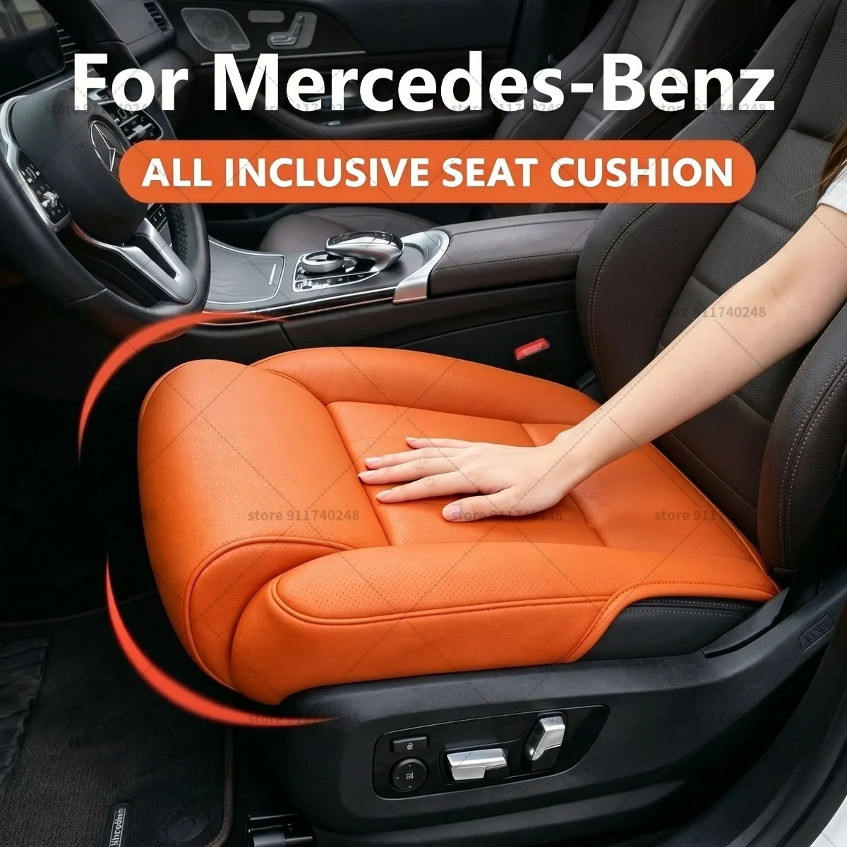 

Подушка-удлинитель для ног Mercedes-Benz, подушка для поддержки бедер, из пены с эффектом памяти, кожаная, аксессуар для интерьера автомобиля