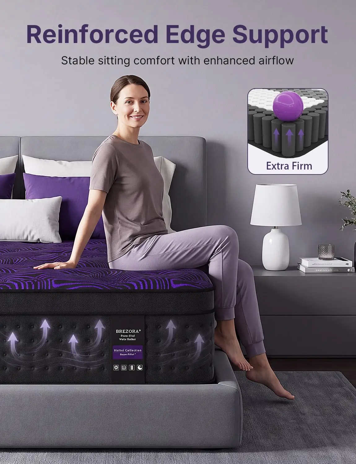 King Size Mattress, Firm 14 Inch Luxury Hybrid Mattress in a Box | 7-Zone Ergo Support, Cooling Gel Infused for Deep Sleep