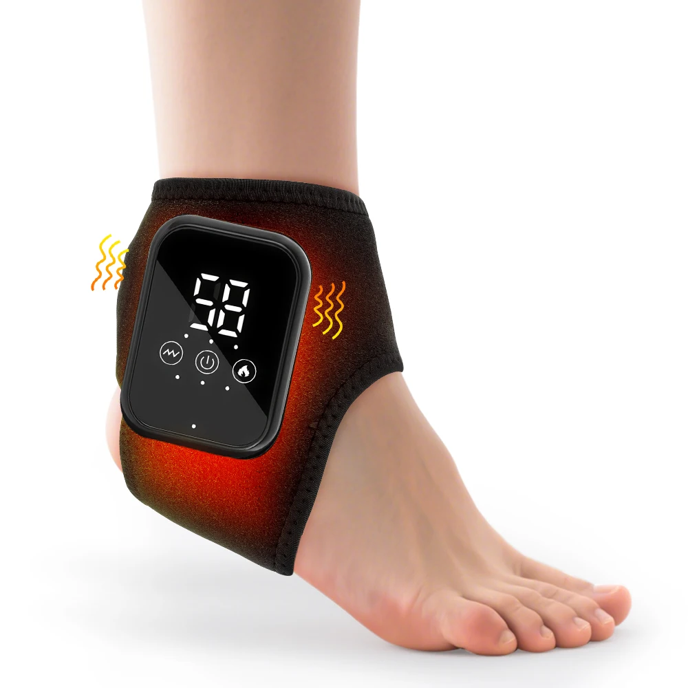 

Electric Heating Ankle Guard 3-level Hot Compress Massage Ankle Brace Wireless Rechargeable Ankle Wrap Adjustable Foot Protector