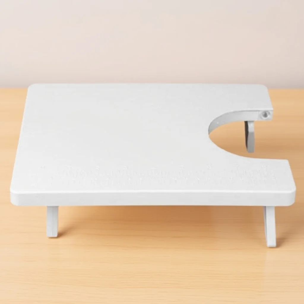 لوح توسيع لآلة الخياطة، تصنيع مواد عالية الجودة، محمول ومتين لزيادة مساحة العمل باللون الأبيض