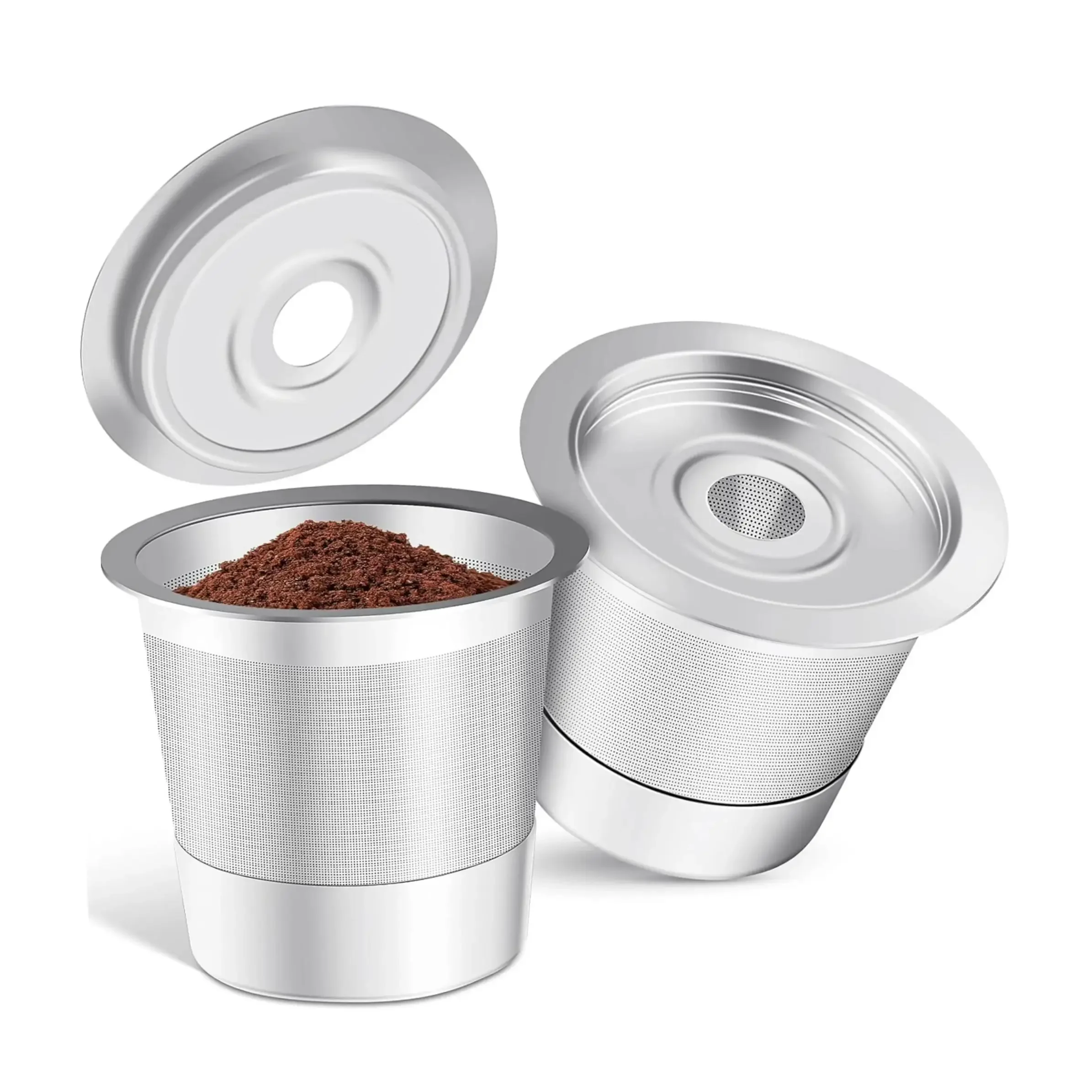 

2 Pack SUS304 Stainless Steel Reusable K-Cups Coffee Pods, Compatible with Ninja CFP101 and PH051/PB041 Coffee Machines