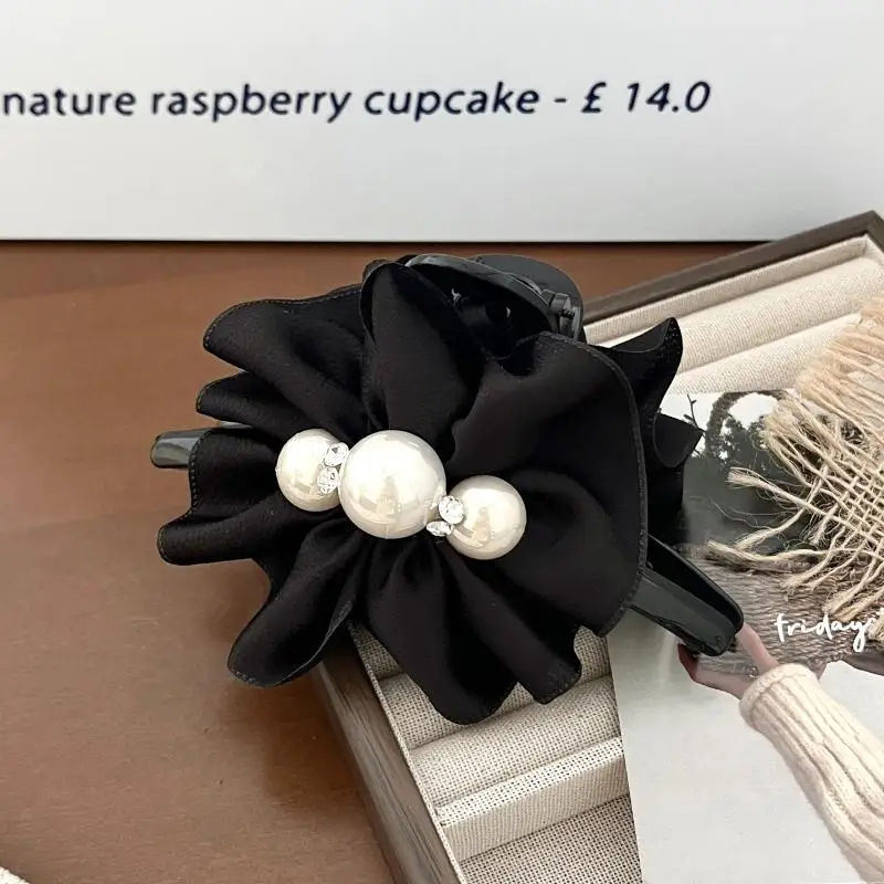 مشبك شعر لؤلؤي أنيق للنساء، نمط حلو جديد خلف الرأس، مشبك سمك القرش، إكسسوارات شعر عصرية متعددة الاستخدامات