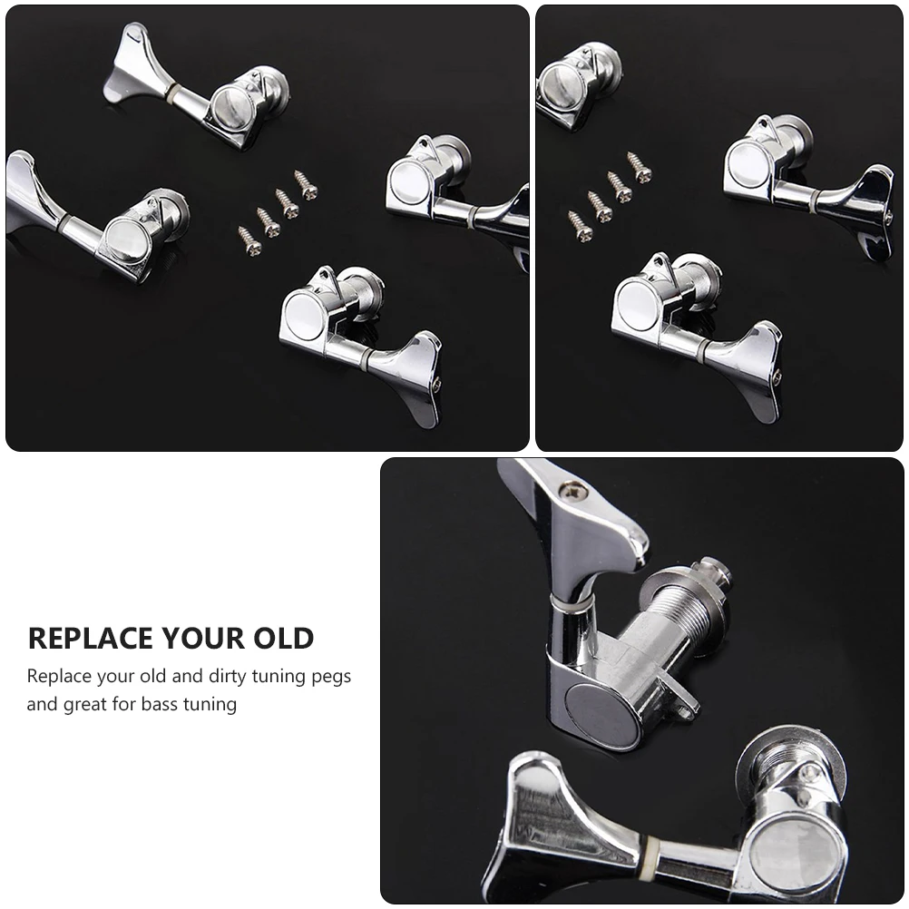 

1 set 1 Set Bass String Tuning Peg Guitar Parts Metal Body Durable Guitar Accessories Bass Machine Head For String Fixing