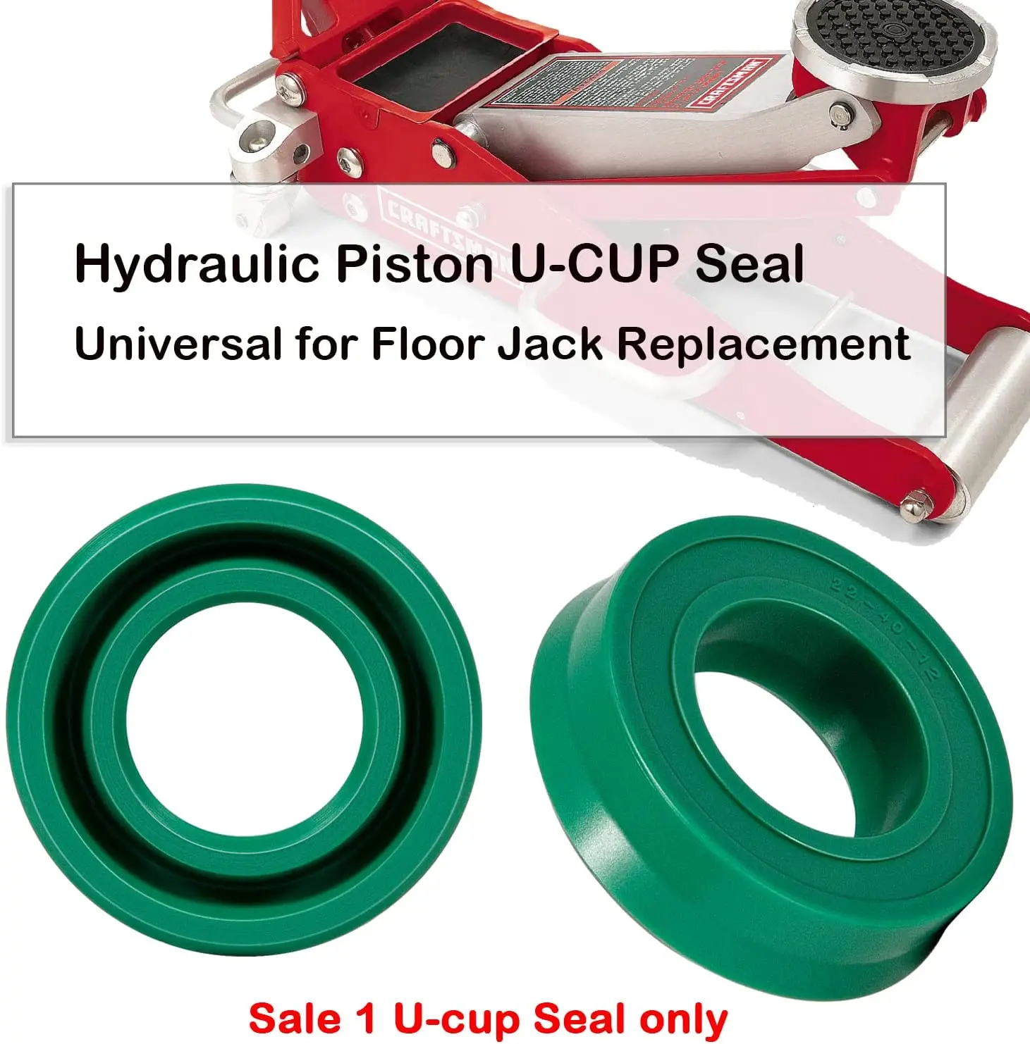 TM Hydraulic Jack Piston U-Cup Seal for 2 TON Floor Jack & 328 Series Sears-328.12001, 328.12002, 328.12160/ASTRO /Snap On/MAC