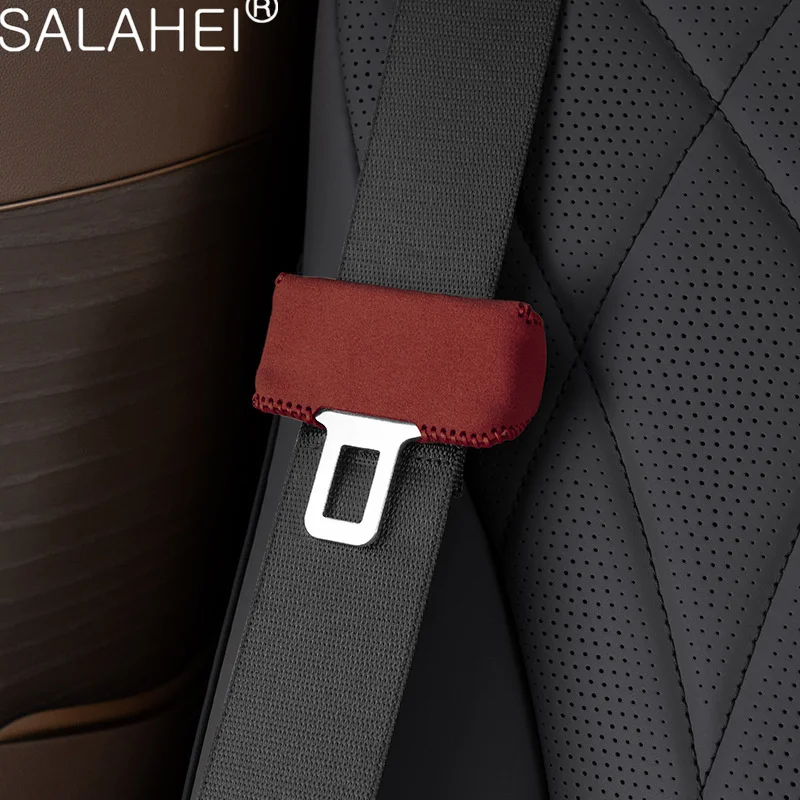 

1pc/2pc/4pc Seat Belt Buckle Cover Anti-Scratch Leather Car Seat Belt Silencer Clip Holster Universal Interior Decor Accessories