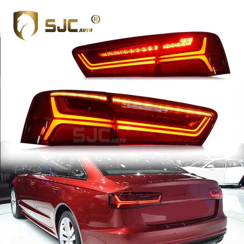 Car Accessories Taillights For Audi A6 12-15 Taillight Assembly Modification New Fishbone LED Driving Flow Turning Taillight
