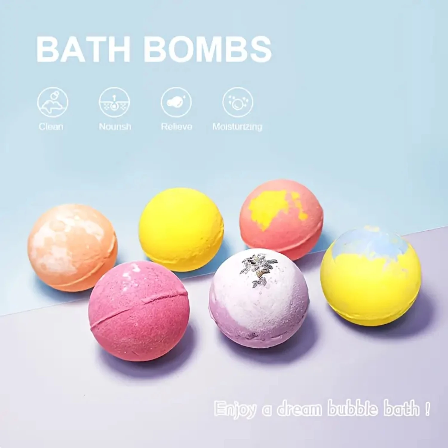 Prova un lusso definitivo con questa lussuosa scatola di set di palline di sale da bagno fatte a mano con fiori secchi. Indulge nell'Aromatico e Rilassante