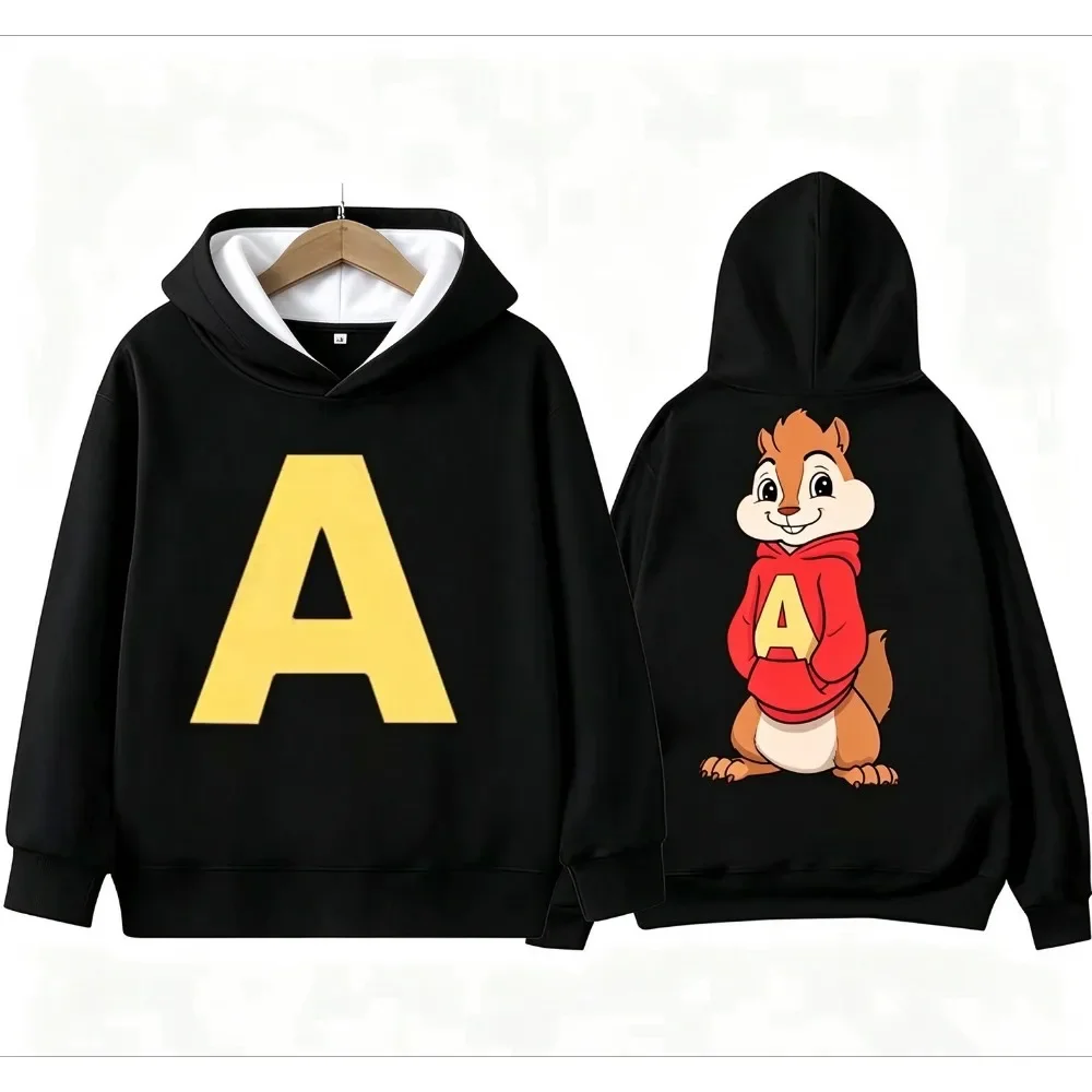 Autumn Cartoon Couple Hoodie Alvin and The Chipmunks Loose and Fashionable Anime Pullover Casual Daily Long Sleeved Sweatshirt