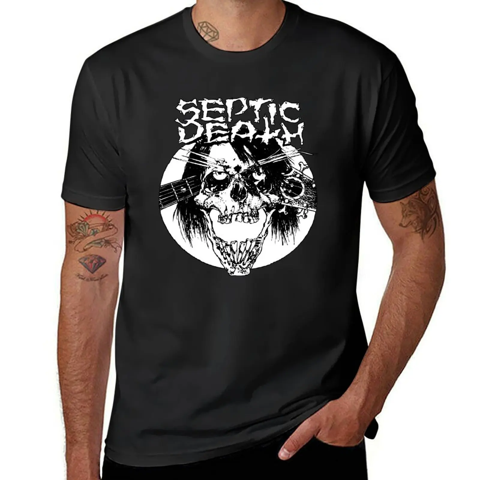 

Pushead Septic Death Skull Screeching Deafness T-Shirt funny shirt cotton football t shirt oversized t shirt mens white t shirts