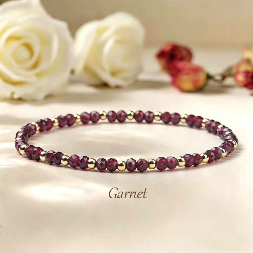 Bohemian Style 3x4mm Natural Stone Lapis Amethyst Beads Stretchable Bracelet for Women Daily Wear Jewelry Gift for Friends