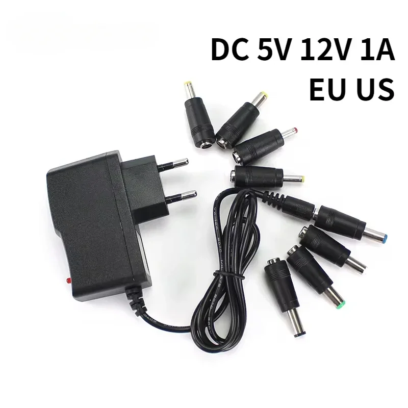 التيار المتناوب إلى تيار مستمر 5 فولت 12 فولت 1A محول التيار الكهربائي 5.5 مللي متر x 2.5 مللي متر التبديل شاحن الطاقة 110 فولت إلى 220 فولت مع 8 التوصيل العالمي تحويل موصل #3