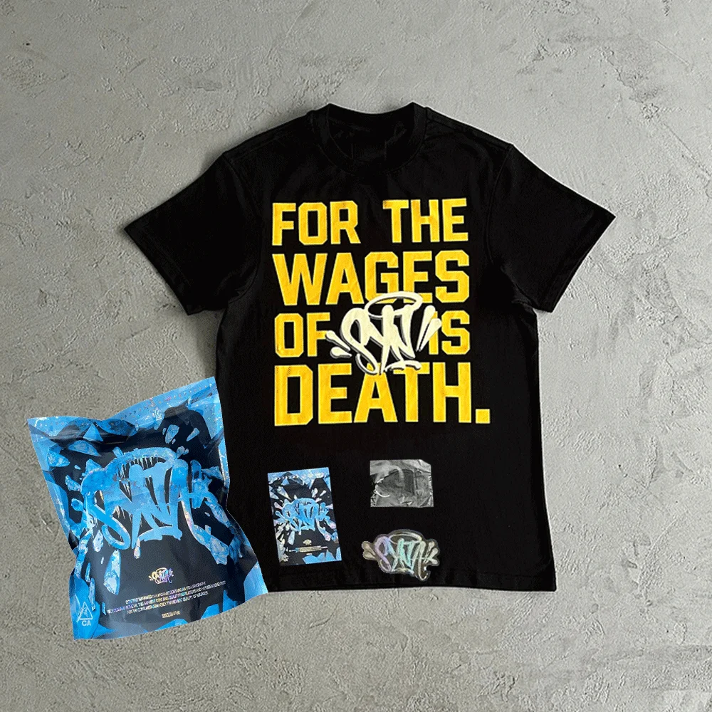 

Sy-world Street Style ХЛОПКОВЫЕ футболки с буквенным принтом - Футболка с принтом «DEATH WAGES» y2k Модные мужские и женские повседневные футболки с короткими рукавами в стиле хип-хоп