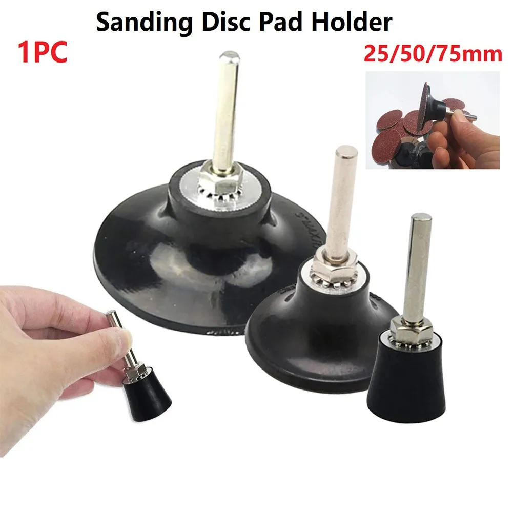 

Sanding Disc Holder 25/50/75MM 45MM Black Holder Abrasive Tool 1/4inch Shank 1pc 20000 RPM Polish Rubber+Steel