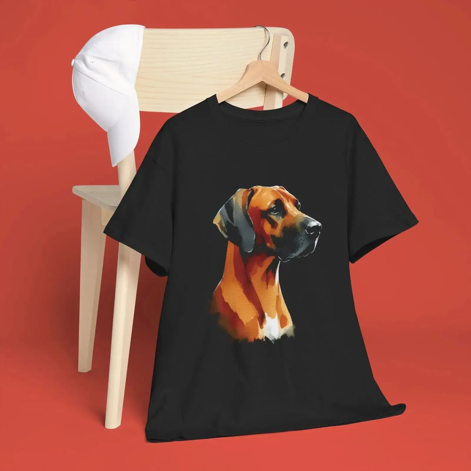 Rhodesian Ridgeback Dog Watercolor  T Shirt Pet Lover vintage Washed Stylish Slightly designer clothes Versatile graphic