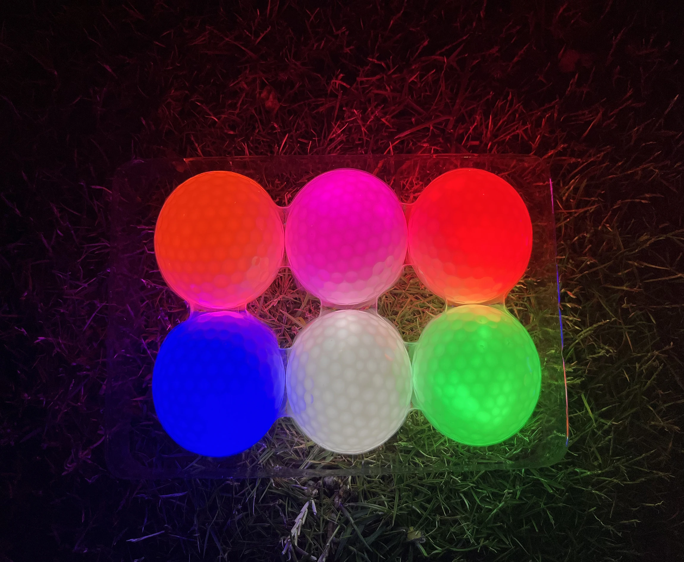 6pcs 6 Colors LED Glow-in-the-Dark Golf Tournament Balls, Gifts for Men and Women Extra-long glow, continuous glow for 8 minutes