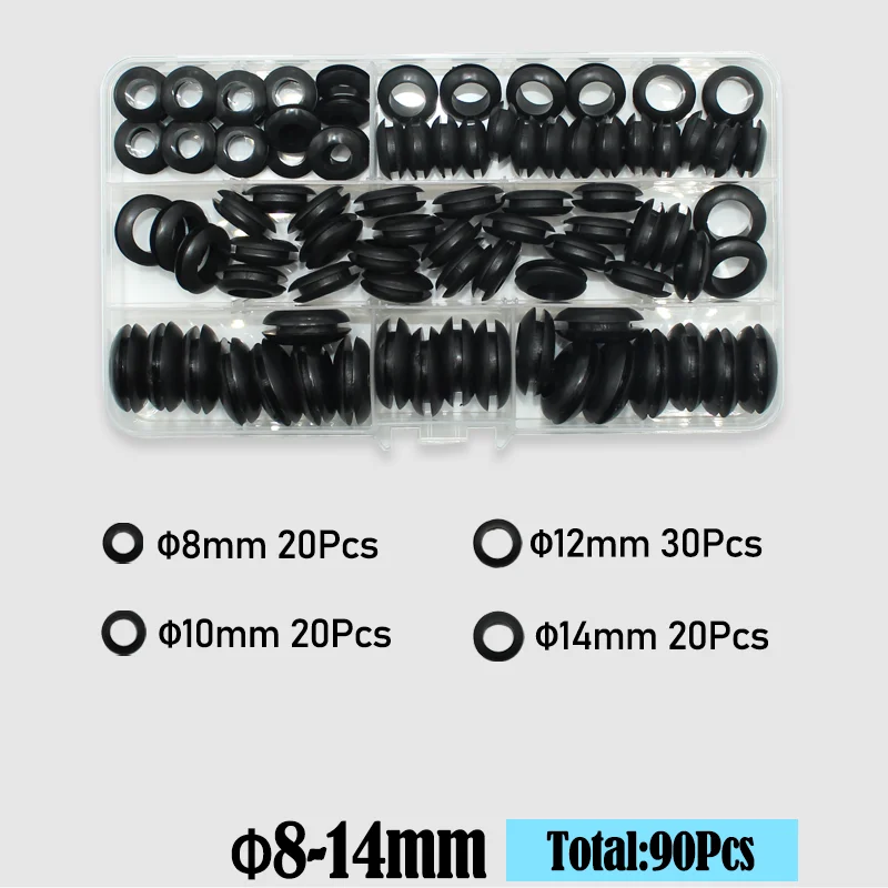 400/90 Stück Gummitülle Firewall Loch Elektrodraht Tülle Sanitär Dichtungssatz 3–20 mm Hochtemperatur-O-Ring-Dichtungsscheibe – Detail 11