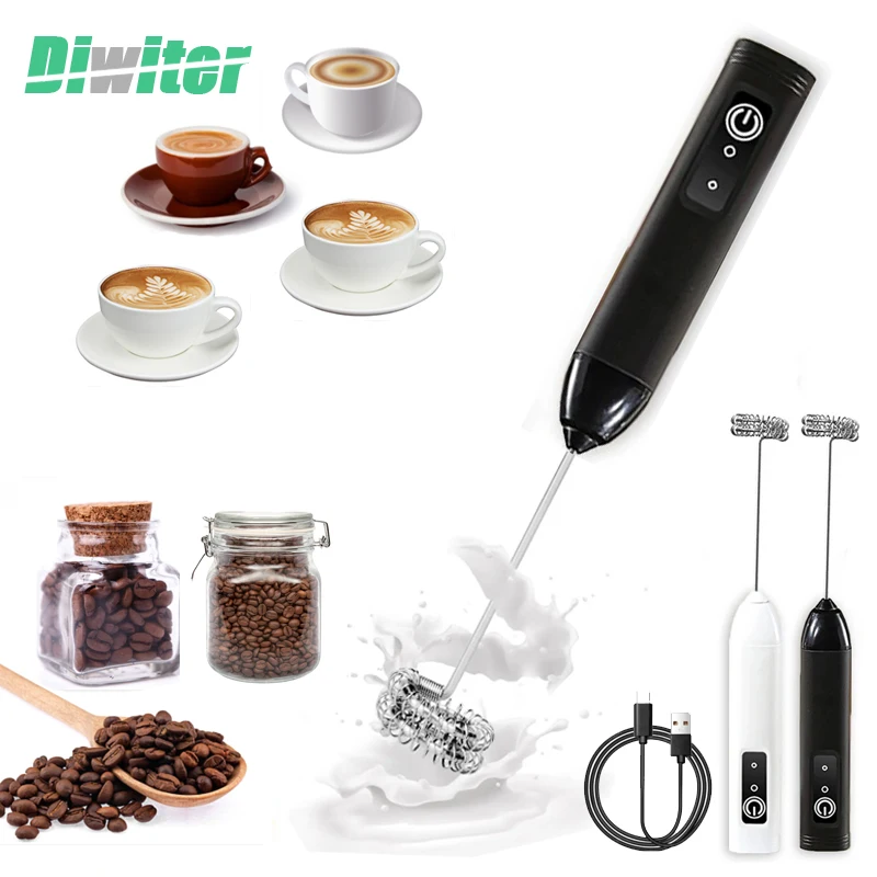 

GBBMA Electric Milk Frother Portable Egg Beater Hand Held Coffee Whisk Foam Mixer Rechargeable Kitchen Household Milk Foamer