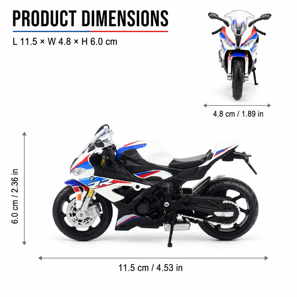 RMZCiTY 1:18 BMW Honda Kawasaki Honda Yamaha Spielzeug-Motorrad Druckguss-Miniaturmodell 1/18 Ausstellungsstück Sammlerstück Geschenk Freund – Detail 3