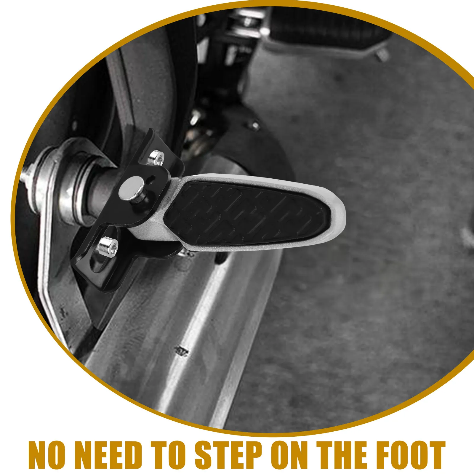 1Pair Folding Electric Scooter Pedals Aluminum Alloy Bike Foot Pegs Rear Mount Anti-Slip Surface Universal Fit for E-Bike