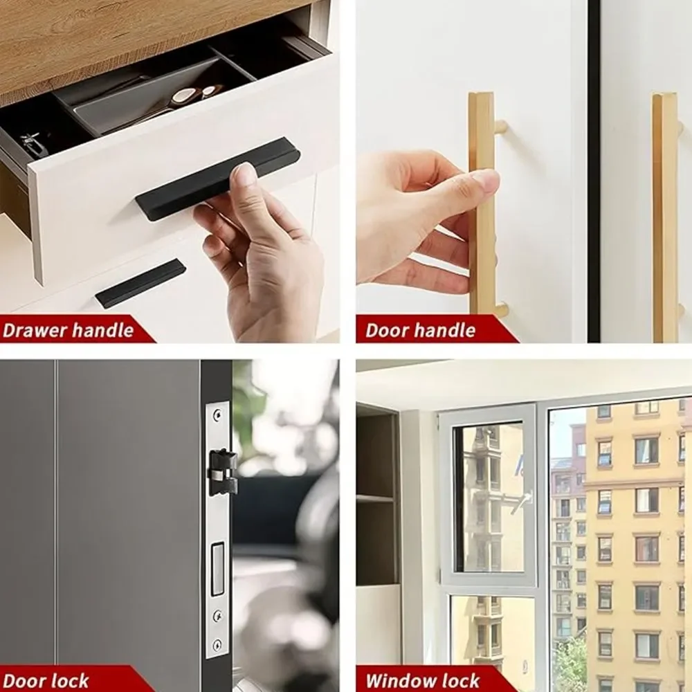 قابل للتعديل خزانة الأجهزة الرقصة لتركيب سريع ودقيق مقبض درج الباب مقبض سحب دليل الحفر محدد الألومنيوم #6