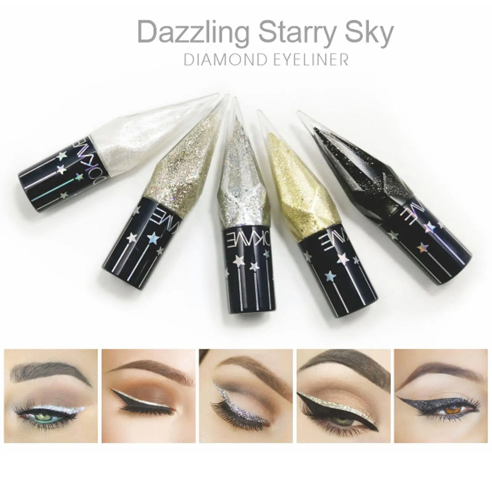 New Professional Shiny Eye Liners Eyeliner Cheap Makeup Cosmetics For Women Pigment Silver Rose Gold Color Liquid Glitter U6X9