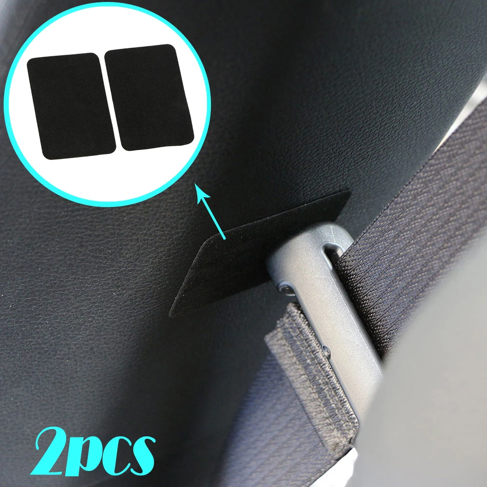 2pcs Car Anti Noise Buckle Protector Sticker Car Safety Belt Anti-collision Sticker Car Seat Belt Protect Pads Auto Accessories