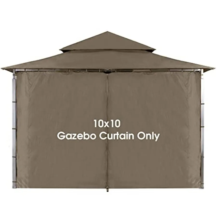 Gazebo Replacement Privacy Curtain 10' x 10' Gazebo Side Wall Outdoor Universal Privacy Panel with Zipper 1 Panel Only