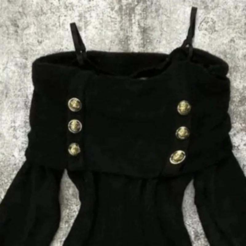 

Kimutomo вязаный свитер, женский винтажный элегантный свитер с разрезом на шее и пуговицами, осень-зима 202, модный элегантный пуловер, джемпер Y2k