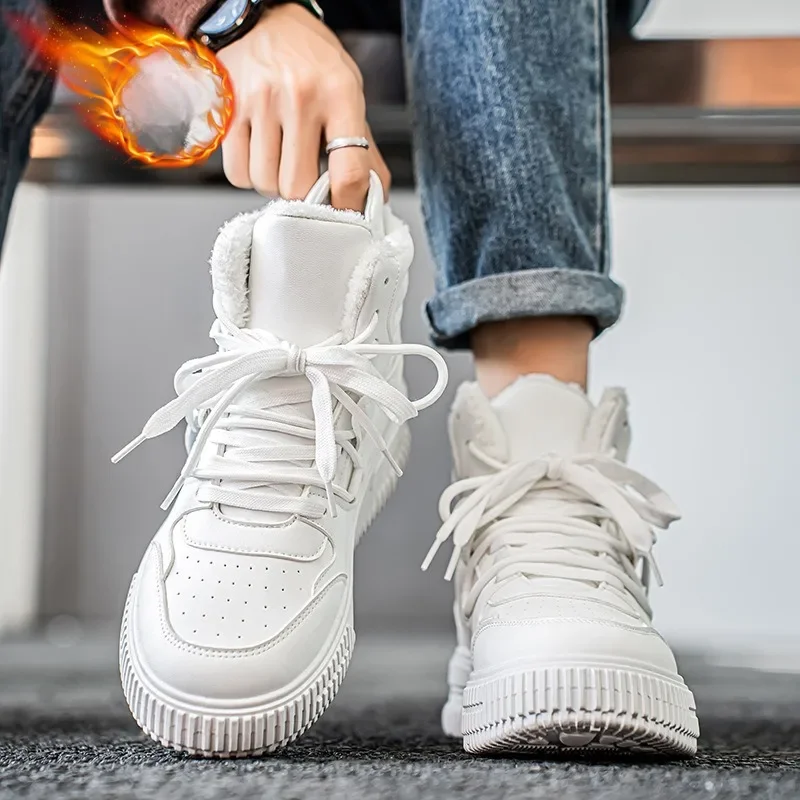 أحذية رجالية أحذية رياضية كاجوال 2026 الاتجاه الجديد أحذية مصممين للرجال عالية أعلى زوجين أحذية التزلج الدافئة مقاوم للماء أحذية الثلوج