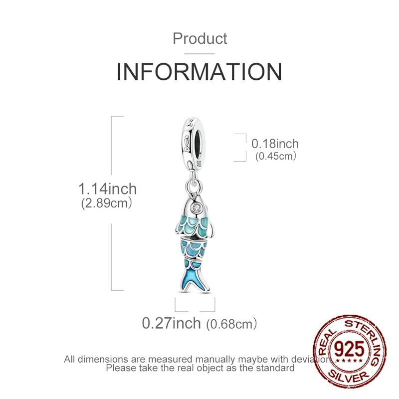 Hot Sale Koinobori Charms 925 Sterling Silver Swinging Fish FLAGS Dangle Pendant Fit Bangle Bracelet Necklace DIY Jewelry view 2
