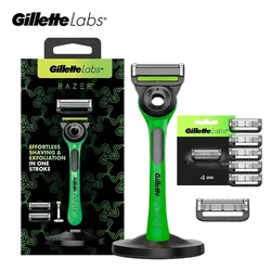 Gillette Labs Razor Aurora Series Flexdisc Manual Safety Shaver Shaving Machine 2pcs 5-Layer Blade Refills with Magnetic Stand