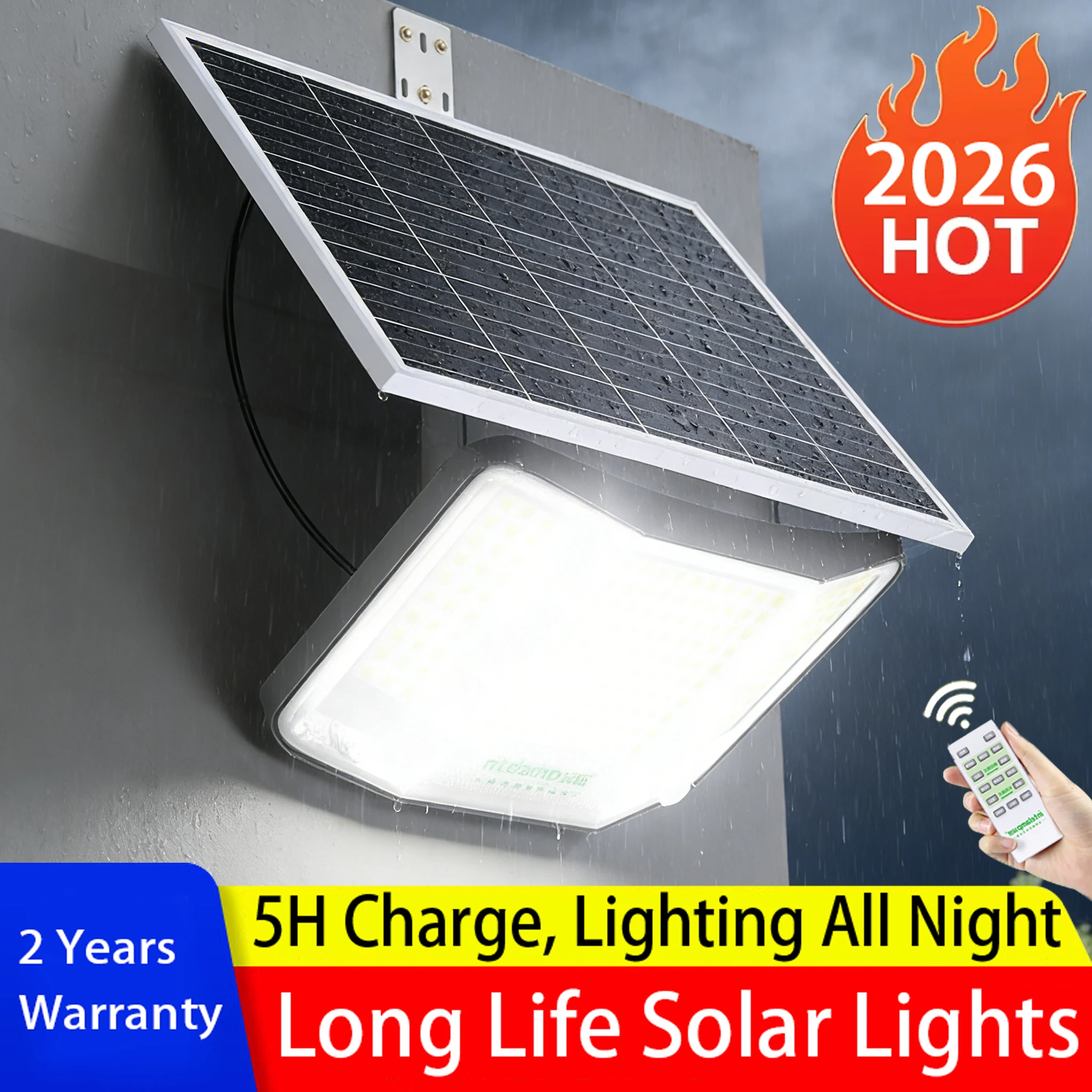 

2026 Powerful Solar Lights Outdoor Motion Sensor Super Bright Wall Lamp IP65 Waterproof Street Light for Garden Yard Path Garage