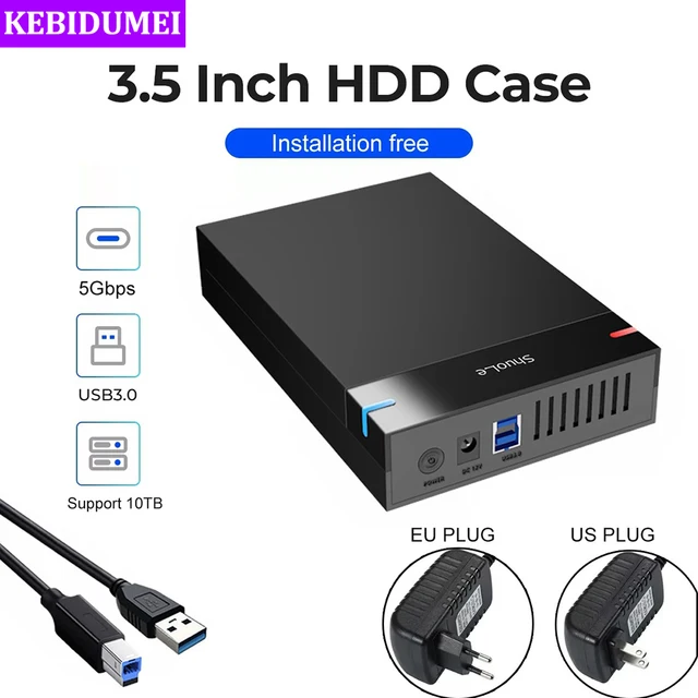 Obudowa dysku twardego 2,5/3,5 cala USB3.0 Obudowa dysku twardego SATA na USB 3.0 Zewnętrzny czytnik dysku twardego 10 TB Adapter do laptopa PC