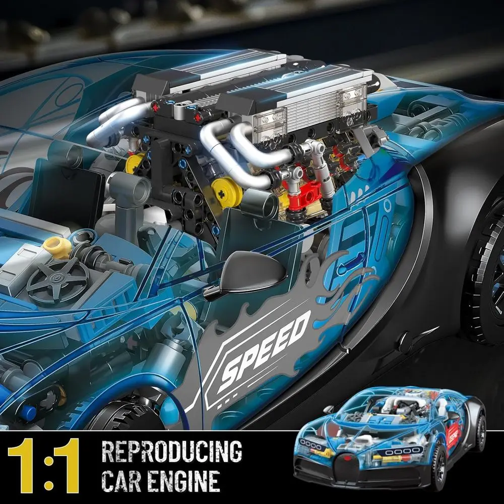 Kit di costruzione motore V8 a 16 cilindri per l'apprendimento STEM - 952+ pezzi giocattolo modello motore per auto