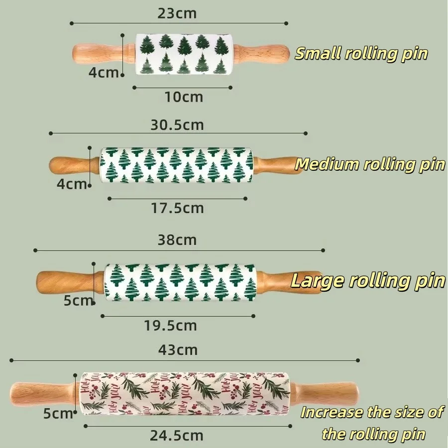 Professional Pottery DIY Clay Craft Tool Wooden Texture Mud Rolling Supplies Embossed Rod Flower Pattern Mud Roller