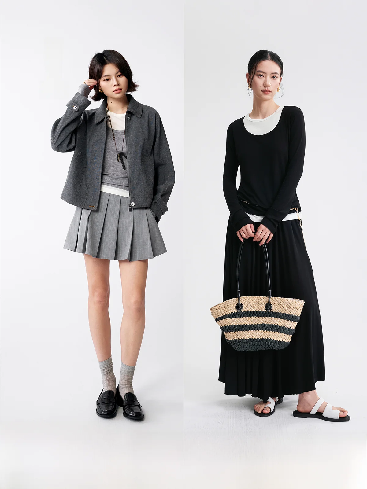 

Soft Skin-Friendly Long-Sve Silk Wool Base irt Slim-Fit round Ne T-irt Two-Piece Sle Comfortable Workwear for Women