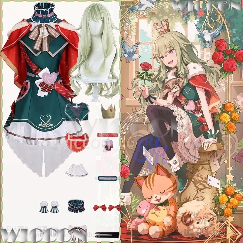 

Game Project Sekai Colorful Stage Cosplay Wonder Land Clothes Kusanagi Nene Red Green Dress Lolita Halloween Christmas Carnival